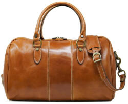 Made in Italy Valódi bőr utazótáska konyakbarna színben (na-056-lbrown)