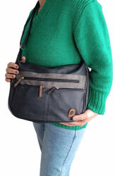 Firenze sokzsebes női táska fekete szürke 17679 (le-17679-black-grey)