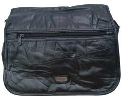 Laurence Agnella valódi bőr női táska nagyméretű sokzsebes fekete (le-2685-black)