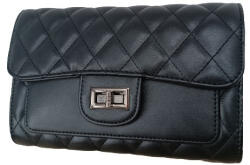 Plazabox Fanni elegáns fekete női táska steppelt kisméretű (run-a-6993-black)