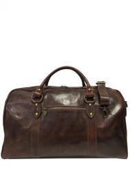 Made in Italy Valódi bőr utazótáska luxus prémium minőség sötétbarna (en-greg-05-brown)