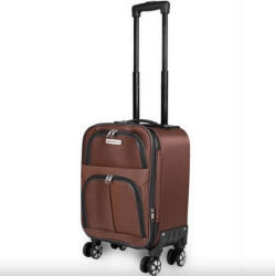 Leonardo Da Vinci Kézipoggyász bőrönd 40 x 30 x 20 cm Wizz méret kivehető kerekekkel Wizzair (le-266-xs-brown)