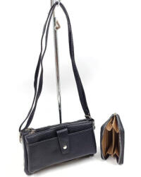 Plazabox Női pénztárca mobiltáska szett 2 részes fekete eco bőr (en-8533-black)