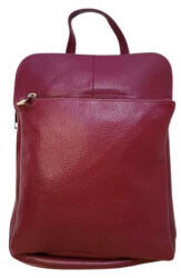 Made in Italy Linda valódi bőr női hátizsák és válltáska bordó színű többfunkciós 32 cm (na-1216-bordo)