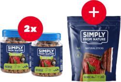 Simply from Nature Smart recompensa caini, din cal 2 x 130 g + snack GRATIS