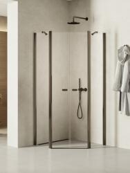 NEW TRENDY New Soleo Gunmetal Brushed cabină de duș 80x80 cm grafit periat/sticlă transparentă K-1711 (K1711)