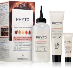 PHYTO Color hajfesték ammónia nélkül árnyalat 7.43 Copper Golden Blonde 3 db