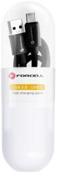 Forcell C398 kábel USB A-ról Type C-re QC3.0 3A TUBE 1 m fekete