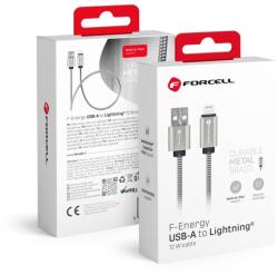 Forcell F-ENERGY Metal C236 kábel USB A Lightning 2, 4A 12W 1 m ezüst,