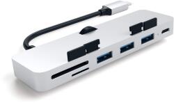 Satechi alumínium Type-C CLAMP PRO Hub (3x USB 3.0, MicroSD) - Ezüst