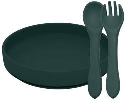  PETITE& MARS Szilikon 2 részes étkészlet TAKE& MATCH tányér + evőeszközök Misty Green 6hó+ (VP-F171120)