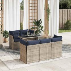 vidaXL 6 részes szürke polyrattan akácfa kerti ülőgarnitúra párnákkal (3326102)