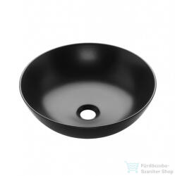 INVENA DOKOS 39, 5 cm-es pultra ültethető mosdó csaplyuk nélkül, fél-matt fekete CE-19-005-C (CE-19-005-C)