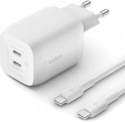 Belkin 65W GaN hálózati adapter 2xUSB-C+100W kábel WCH013vf2MWH-B6