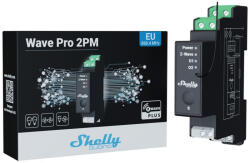 Shelly Qubino Wave PRO 2PM két áramkörös, DIN-sínre illeszthető, fogyasztásmérős okosrelé, Z-Wave protokoll kompatibilis (ALL-REL-WAVEPRO2PM)