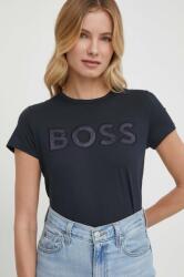 BOSS pamut póló női, sötétkék - sötétkék XS