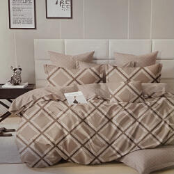 idealisotthon 7 részes kétoldalas ágyneműhuzat - bézs kockás (IO-SY-BL-M-03-7-01)