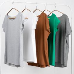  Tricou Basic din Bumbac cu Margini Fără Tiv - Verde, S/M (18352.3.S/M)