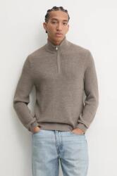 Abercrombie & Fitch gyapjú pulóver könnyű, férfi, barna, KI120-4176 - barna L