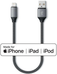 Satechi USB-A to Lightning Cable - сертифициран (MFI) USB-A към Lightning кабел за Apple устройства с Lightning порт (25 см) (сив)