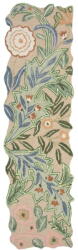 Flair Rugs Covor tip traversă verde țesut manual din lână 60x230 cm Bryony Shaped Floral - Flair Rugs Covor