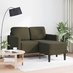 vidaXL katona-zöld műbőr 2 üléses kanapé L-alakú kanapéval 125 cm (4107091)