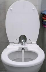 Toilette Nett bidé / bidével kombinált WC-ülőke bidé funkcióval, poliészter-műgyanta kivitel, sima tetővel, fehér színű, 120S típus