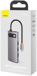Baseus Hub 6in1 Metal Gleam Series USB-C, 3x USB 3.0 + HDMI + USB-C PD + Ethernet RJ45 (szürke) (CAHUB-CW0G)