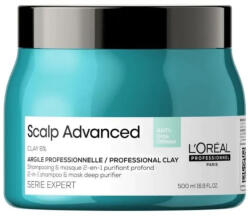 L'Oréal Scalp Advanced 2in1 mélytisztító sampon és pakolás zsíros hajra, 500 ml - hajpatika