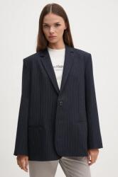 Calvin Klein blézer gyapjú keverékből sötétkék, mintás, egysoros gombolású, K20K207644 - sötétkék 40