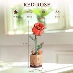 Robotime - Rowood - Vörös Rózsa 106 darabos kirakó (TW042)