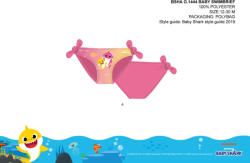 Nickelodeon Baby Shark baba fürdőruha alsó kislányoknak - rózsaszín - 80 (BSHAG1444_roz_80)