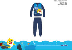 Nickelodeon Baby Shark gyerek pizsama kisfiúknak - jersey pamut pizsama - sötétkék - 110 (BSHAB1392_ske_110)