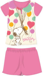 Peanuts Snoopy rövid ujjú nyári pamut pizsama - gyerek jersey pizsama - rózsaszín - 122 (SNO0315_roz_122)