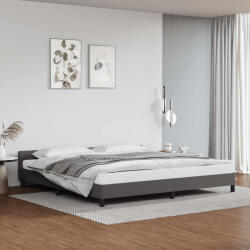 vidaXL szürke ágykeret fejtámlával matrac nélkül 200x200 cm (347523)