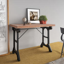 vidaXL tömör fenyőfa és vas étkezőasztal 110 x 65 x 82 cm (340769) - valora