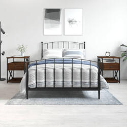 vidaXL 2 db barna tölgyszínű szerelt fa éjjeliszekrény 40x42x55 cm (826082) - valora