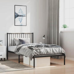 vidaXL fekete fém ágykeret fejtámlával 100 x 200 cm (350859)