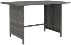 vidaXL szürke polyrattan kerti étkezőasztal 110 x 70 x 65 cm (313497)