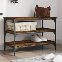 vidaXL füstös tölgy színű szerelt fa cipőtároló pad 70 x 38, 5 x 49 cm (839040) - valora