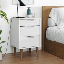 vidaXL MOLDE fehér tömör fenyőfa éjjeliszekrény 40 x 35 x 65 cm (350499) - valora