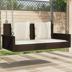 vidaXL barna polyrattan hintapad párnával 119 x 56 x 48 cm (365630) - valora