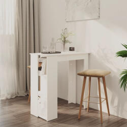 vidaXL fehér szerelt fa bárasztal polccal 102 x 50 x 103, 5 cm (809458) - valora