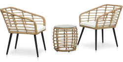 vidaXL 3-darabos tölgyszínű polyrattan bisztrószett (48577)