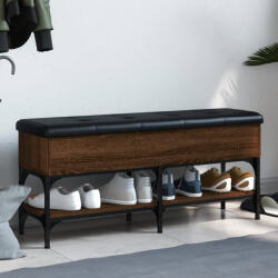 vidaXL barna tölgy színű szerelt fa cipőtároló pad 102 x 32 x 45 cm (835181) - valora