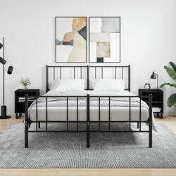 vidaXL 2 db fekete szerelt fa éjjeliszekrény 40x30x50 cm (826799) - valora