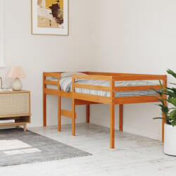 vidaXL viaszbarna tömör fenyőfa magasított ágy 90x190 cm (844483) - valora
