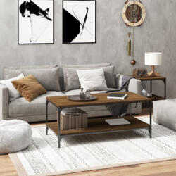 vidaXL barna tölgyszínű szerelt fa dohányzóasztal 80 x 50 x 40 cm (819371) - valora