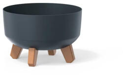 Prosperplast Gracia Low alacsony virágcserép, 24 cm - antracit (DGRL240L-S433)