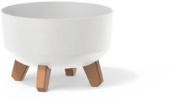Prosperplast Gracia Low alacsony virágcserép, 24 cm - fehér (DGRL240L-S449)